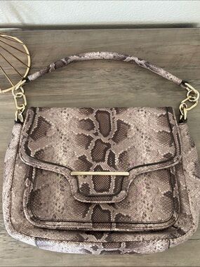 Henri Bendel Snake-Print Shoulder Bag with crossbody Strap